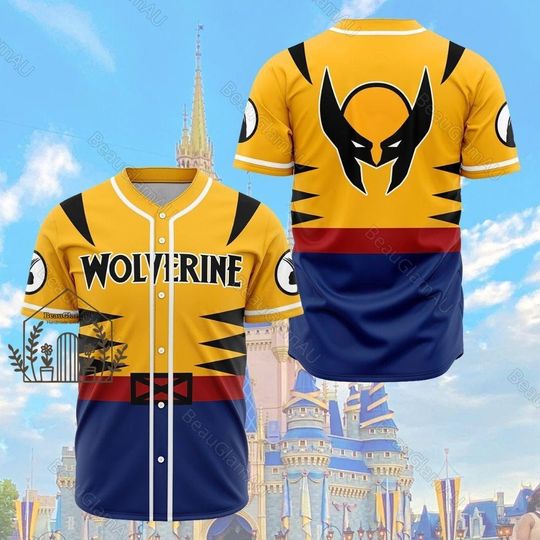 Halloween Wolverine Marvel Baseball Jersey, Avengers Baseball Jersey, Superhero Shirt, Wolverine Baseball Shirt, Deadpool Wolverine Gift