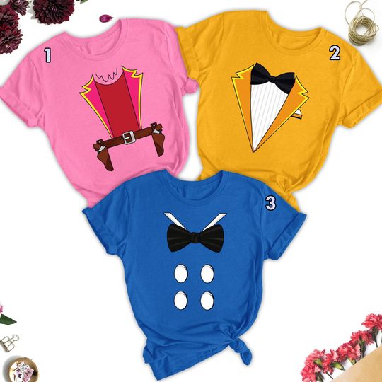 Three Caballeros Costume Shirt Matching, Three Caballeros Halloween Costume Family Group Matching Halloween, Funny Halloween Party Outfit