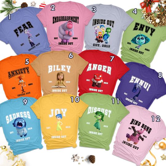 Emotion Characters Matching Shirt, Inside Animated Movie Matching T-Shirt, Group Matching Tee, Family Halloween Shirt