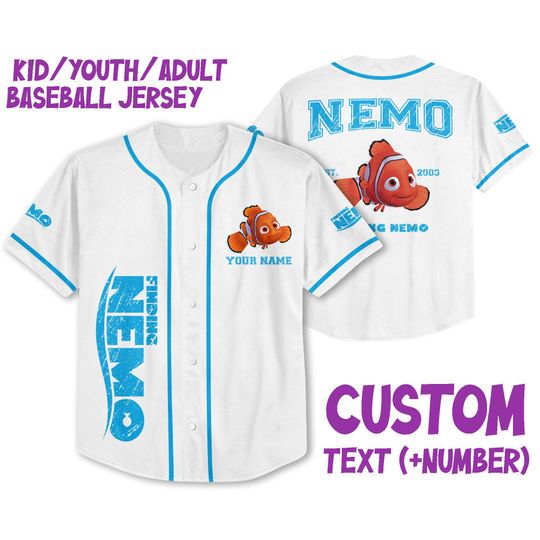 Personalized Disney Finding Nemo Vintage Nemo, Disney Baseball Jersey Sports