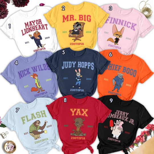 Funny Magical Character Matching Shirt, Cartoon Character Family Trip T-Shirt, Animal Movie Group Costume Tee, Birthday Party Theme Gift