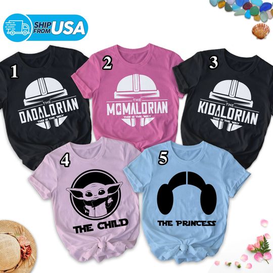 Dadalorian Momalorian The Child Matching Shirt For Family, This Is The Way Kidalorian Shirt, Mothers Day Fathers Day Gift Shirt