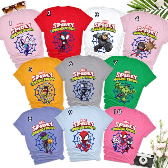 Custom Spider And His Amazing Friends, Birthday Matching Shirt, Spider Party Family Matching Shirt, Spidey Super Hero Birthday Shirt RE