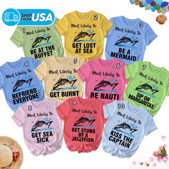 Most Likely To Cruise Shirts, Family Cruise Matching Shirts, Group Cruise Shirts, Cruise Vacation Shirt, Friends Cruise Party T-Shirt