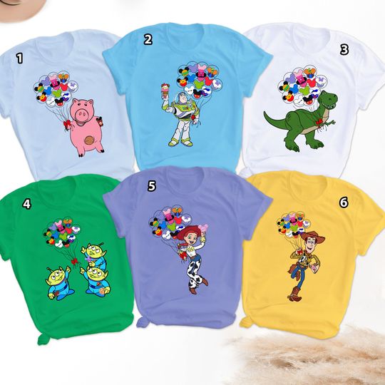 Toy Animated Characters Matching Shirt, Toy Balloon Shirt, Lightyear Toy Costume Family Shirt, Toy Kid Birthday Party Shirt