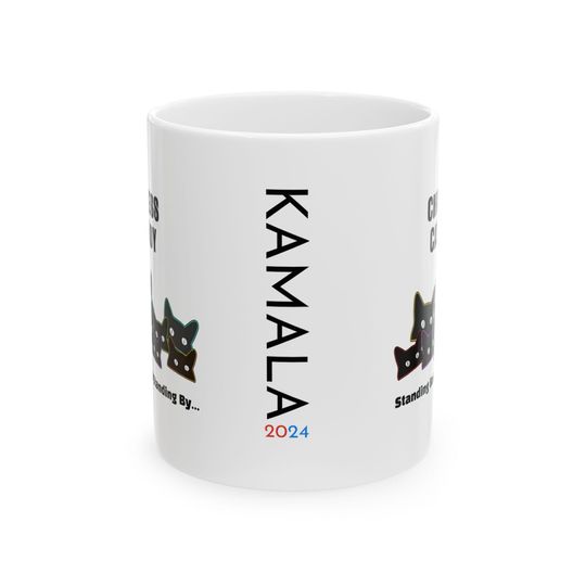 Cat Lady Mug, Childless Cat Lady Standing Back and Standing By