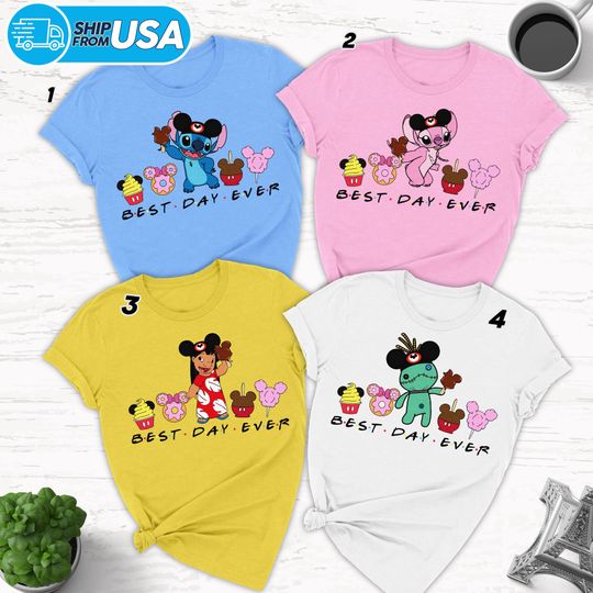 Best Day Ever Shirt, 2024 Family Trip Shirts, Blue Dog Monster And Friends Group Matching Tee, Alien Animal Festival Trip Shirts RE