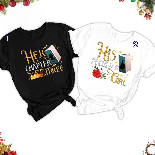 Beauty Beast Shirt, Her Chapter Three & His Peculiar Couple Matching Shirt, Honeymoon Wedding Shirt, Couple Valentine Tee Gift RE