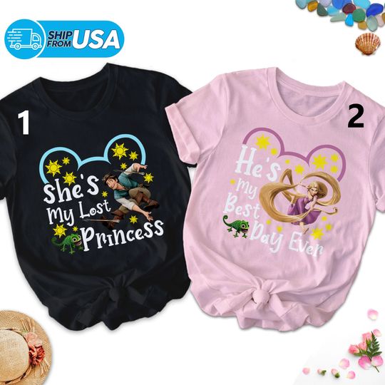 She's My Lost Princess He's My Best Day Ever Matching Shirt, Mr and Mrs Couple Shirt, Gift For Him, Valentine Shirt, His And Her Tee