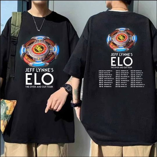 Jeff Lynne's ELO Over and Out FINAL Tour 2024 Shirt, Jeff Lynne's Elo 2024 Concert Tee, Jeff Lynne's ELO Fan Gift, Rock Band Music Tour