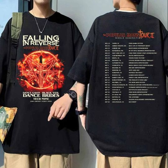Falling In Reverse The Popular Monstour II Tour 2024 Shirt, Falling In Reverse 2024 Concert Tee, Falling In Reverse Band Shirt, Gift For Fan