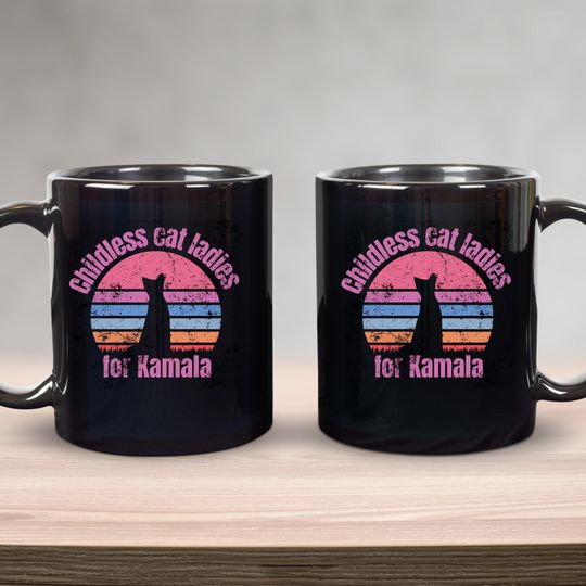 Childless Cat Ladies Mug, Cat Ladies for Kamala, Chucks and Pearls Mug