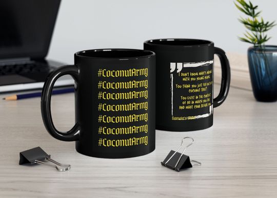 Coconut army Black Mug 11oz and 15oz, Harris TikTok meme mug