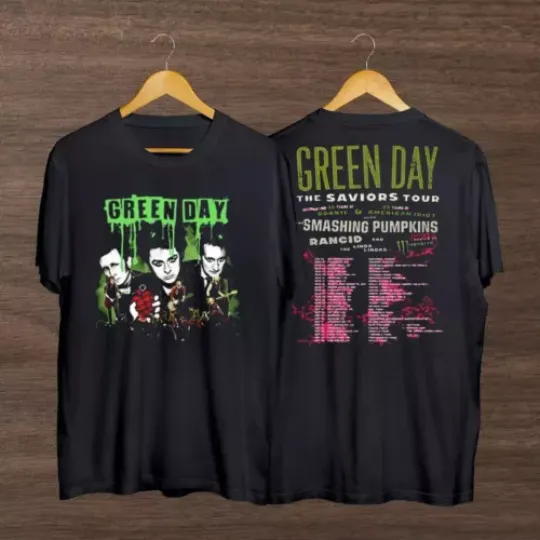 Green Day The Saviors 2024 Tour T-Shirt, 2024 Music Tour Cotton Shirt, Gift For Fans