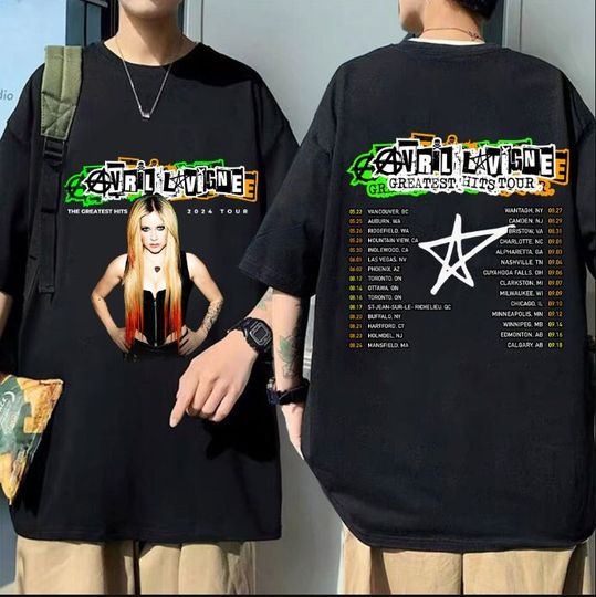 Avril Lavigne Greatest Hits Tour 2024 Shirt, Avril Lavigne Signature Shirt, Avril Lavigne Fan Gift, Avril Lavigne Rock, Avril Lavigne Merch