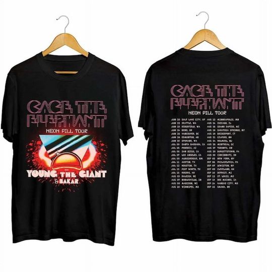 Cage the Elephant - Neon Pill Tour 2024 T-Shirt, Cage the Elephant Fan Shirt,Cage the Elephant 2024 Tour Shirt, Neon Pill 2024 Concert Shirt