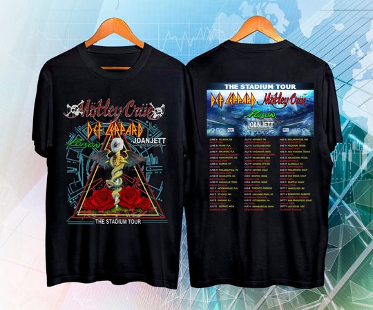 Def-Leppard, Joan Jett, Motley Crue Stadium Tour 2024 Shirt, Journey Tour Shirt, Def Leppard Shirt, Rock Music, Def Leppard And Journey