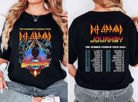 Def-Leppard And Journey Summer Stadium Tour 2024 Shirt, Journey Tour Shirt, Def Leppard Shirt, Rock Music, Def Leppard And Journey Fan Gift