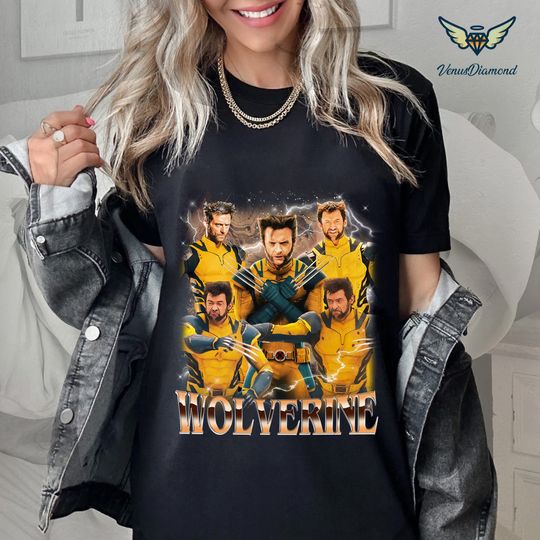 Retro 90s Wolverine Bootleg Shirt, Hugh Jackman Shirt, Deadpool 2024 Movie, Wolverine Merch, Movie Fan Gifts, Deadpool Wolverine