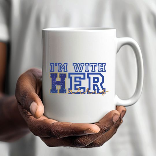 Im With Her Blue and Gold Sigma Gamma  Kamala Harris 2024 Coffee Mug 11 and 15 oz