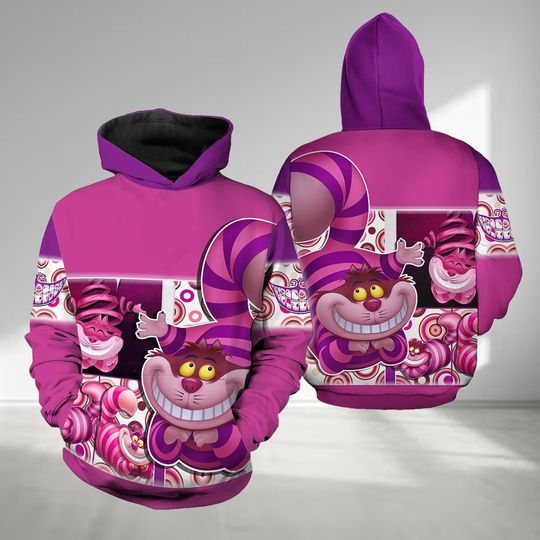 Cheshire Cat All Over Print Shirt, Cheshire Cat Hoodie, Alice In Wonderland Shirt, Cheshire Cat Lovers Gifts, Movie Cartoon Hoodie