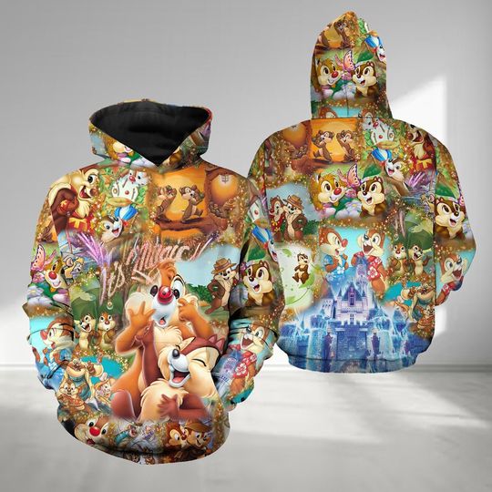 Chip and Dale 3D Shirt, Chip 'n' Dale Adventure Movie All Over Print Shirt, Chip and Dale Holiday Trip Clothing, Birthday Gift For Family