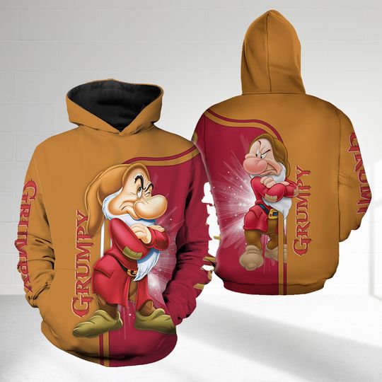 Grumpy Dwarf 3D Shirt, Snow White and Seven Dwarfs Grumpy Women Hoodies, Grumpy Men 3D Hoodie, Grumpy Dwarf Clothing