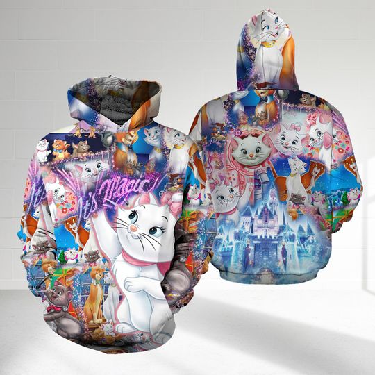The Aristocats Kitten Crew 3D Shirt, Marie Animated Movie Character 3D Hoodie, Cat Pet Lover 3D Printed Shirt, Cat Adventure 3D Shirt