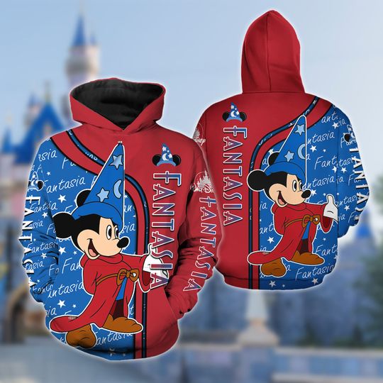 Mickey Mouse 3D All Over Print Shirt, Magic Kingdom Hoodie, Fantasia Mickey Witch Halloween 3D Hoodie, Mickey Mouse Lover Gift