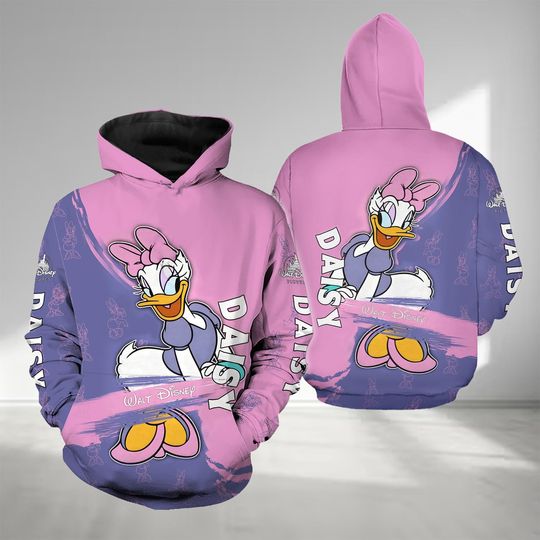 Daisy Duck 3D All Over Print Shirt, Donald Girlfriend Duck Hoodie, Daisy Duck Birthday Girl Clothing Tee, Women Holiday Trip 3D Hoodie