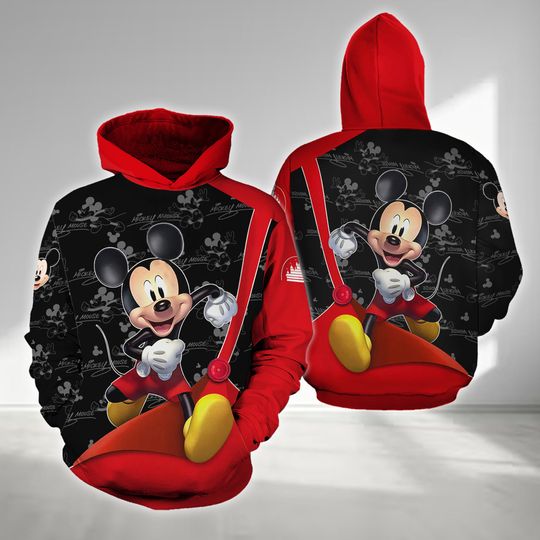 Mickey Mouse 3D All Over Print Shirt, Mickey Mouse Hoodie, Magic Kingdom Mickey T-Shirt, Mickey Lover Kid Adult Birthday Gift
