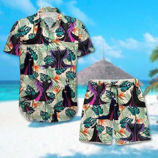 Maleficent Villain Hawaiian Shirt, Maleficent Halloween Hawaii Shirt, Sleeping Beauty Summer Beach Shirt, Horror Character Movie Gift