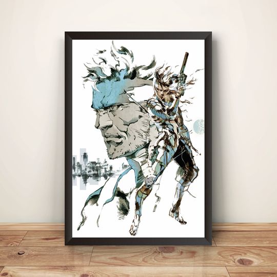 Snake & Raiden MGS Sons Of Liberty Premium Poster, Wall Art Print, Home Decor, Poster for Gifts