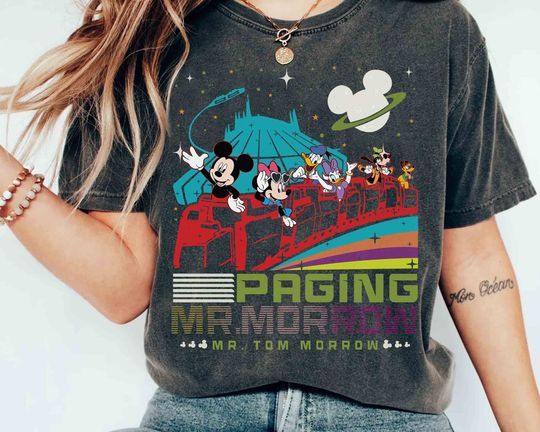 Paging Mr Morrow Mickey & Friends Vintage T-shirt, Disney Space Mountain Tomorrowland Tee, Magic Kingdoms Peoplemover Family Vacation Trip