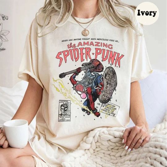 Retro the Amazing Spider Punk Shirt, Marvel Comics Shirt, Peter Parker tee, Spiderman Family Shirt, Comfort Colors Shirt