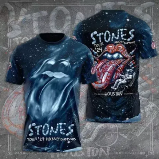 The Rolling Stones  Hackney Diamonds Tour 2024 3D T-Shirt For Men Women All Size
