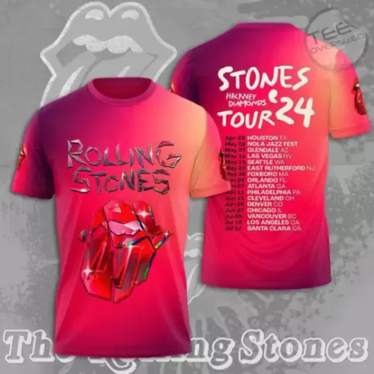 The Rolling Stones Hackney Diamonds Tour 2024 3D All Over Print T-Shirt