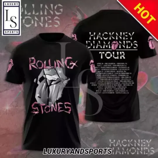 Rolling Stones Hackney Diamonds Tour 2024 3D T-Shirt