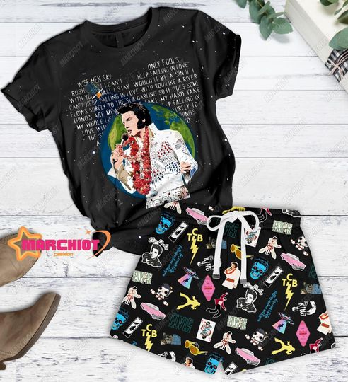 Elvis Presley T-shirt And Shorts, Elvis Presley Shirt, Elvis King Shirt, Elvis Shirt, Elvis Presley Gift, Elvis Presley Lovers