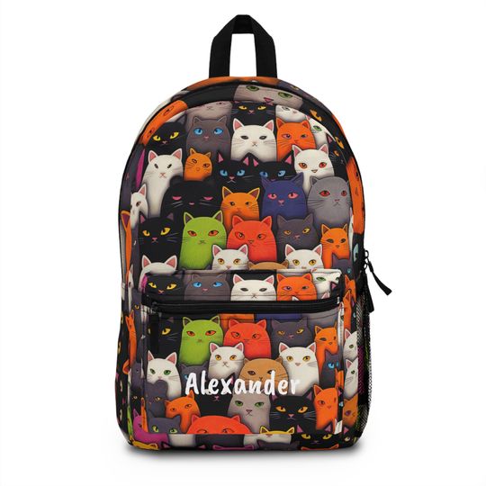 Personalized Beautiful Cat Backpack - Lightweight & Durable, Cute Backpack, Back to School Bag for Girls, Backpack for Middle school girls