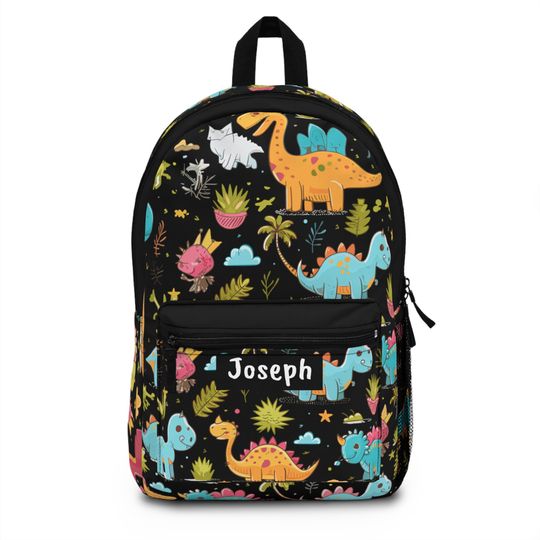 Personalize School Kids Dinosaur Theme Backpack - Durable & Lightweight