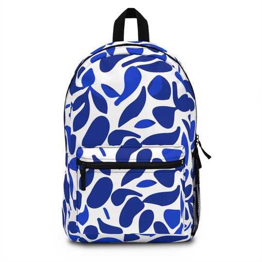 Blue Playful Shapes Backpack - Durable & Lightweight Polyester Bag