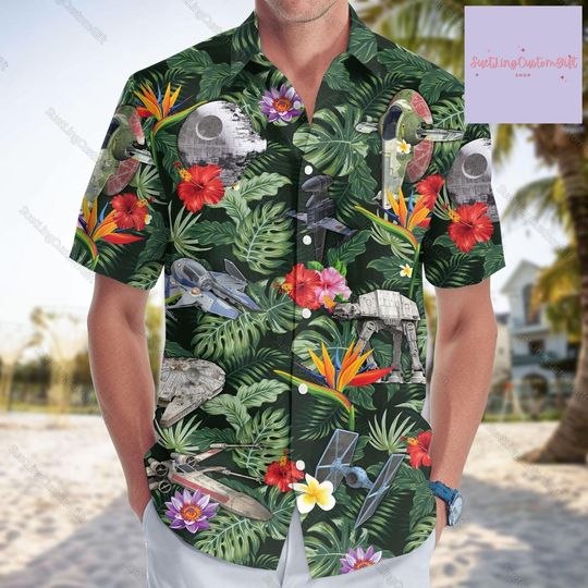Disney Star Wars Button Shirt, Star Wars Hawaiian Shirt, Star Wars Shirt