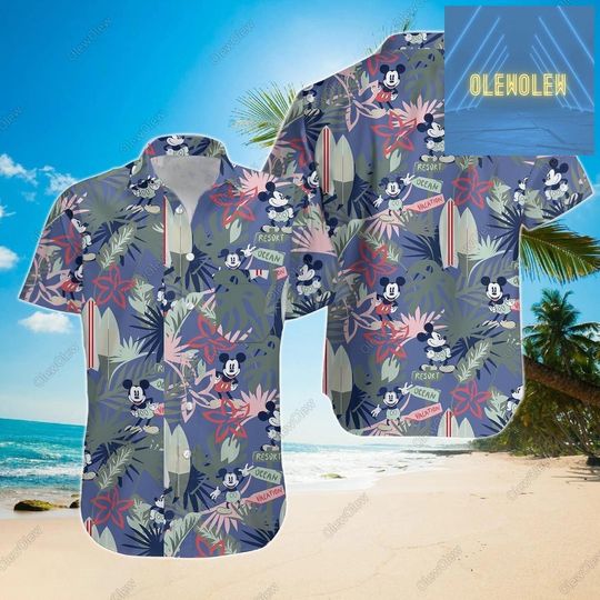 Mickey Hawaiian Shirt For Men And Women, Mickey Button Shirt, Disney Vacation Shirt