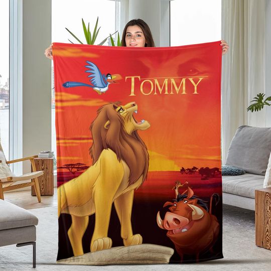 Disney Lion King Movie Blanket, Simba Mufasa Sofa Blanket, Lion King Velvet Blanket
