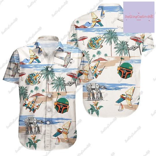 Disney Star Wars Shirt, Star Wars Button Shirt, Star Wars Hawaiian Shirt