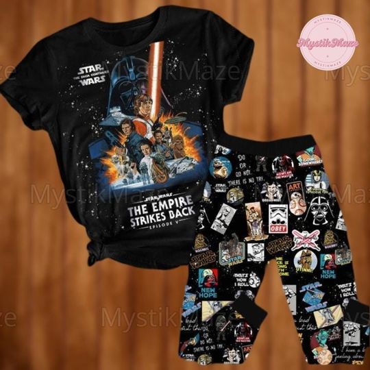 Halloween Star Wars Pajamas Set, The Empire Strikes Back Tshirt, Star Wars Holiday Pajamas, Disney Set Of Pajamas, Star Wars Fan Gift