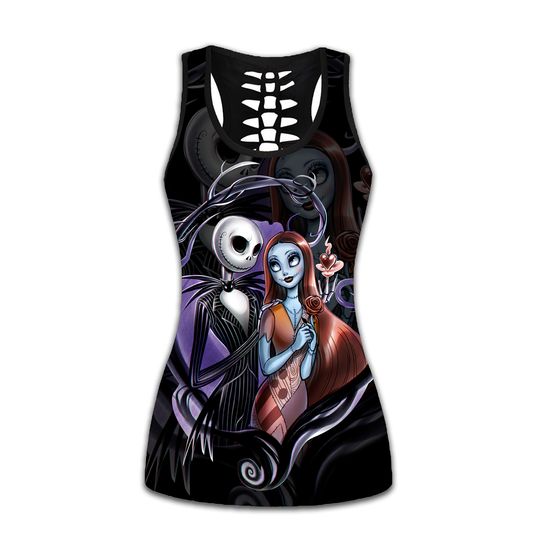 Jack, Sally The Nightmare Before Christmas Hollow Tanktop Legging Set