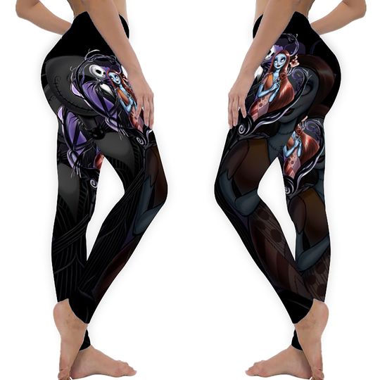 Jack, Sally The Nightmare Before Christmas Hollow Tanktop Legging Set