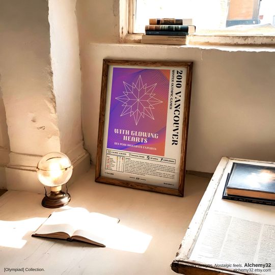 Vancouver 2010 Olympics Full Print, Winter Olympics Y2K gradient aesthetic modern wall art, trendy home decor, cool poster